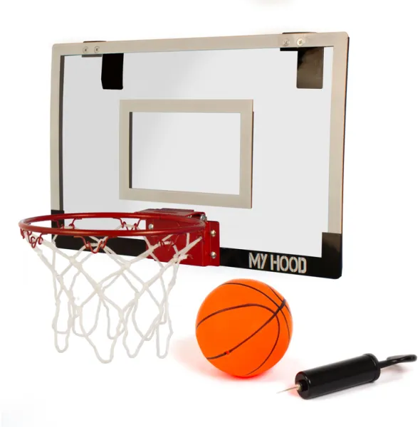My Hood - Minibasket med plate - Inkludert ball og ballpumpe